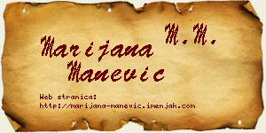 Marijana Manević vizit kartica